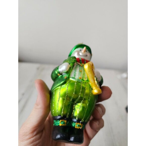 Glass snowman harp ornament three-leaf clover St Patrick's Day Xmas tree - Picture 7 of 8